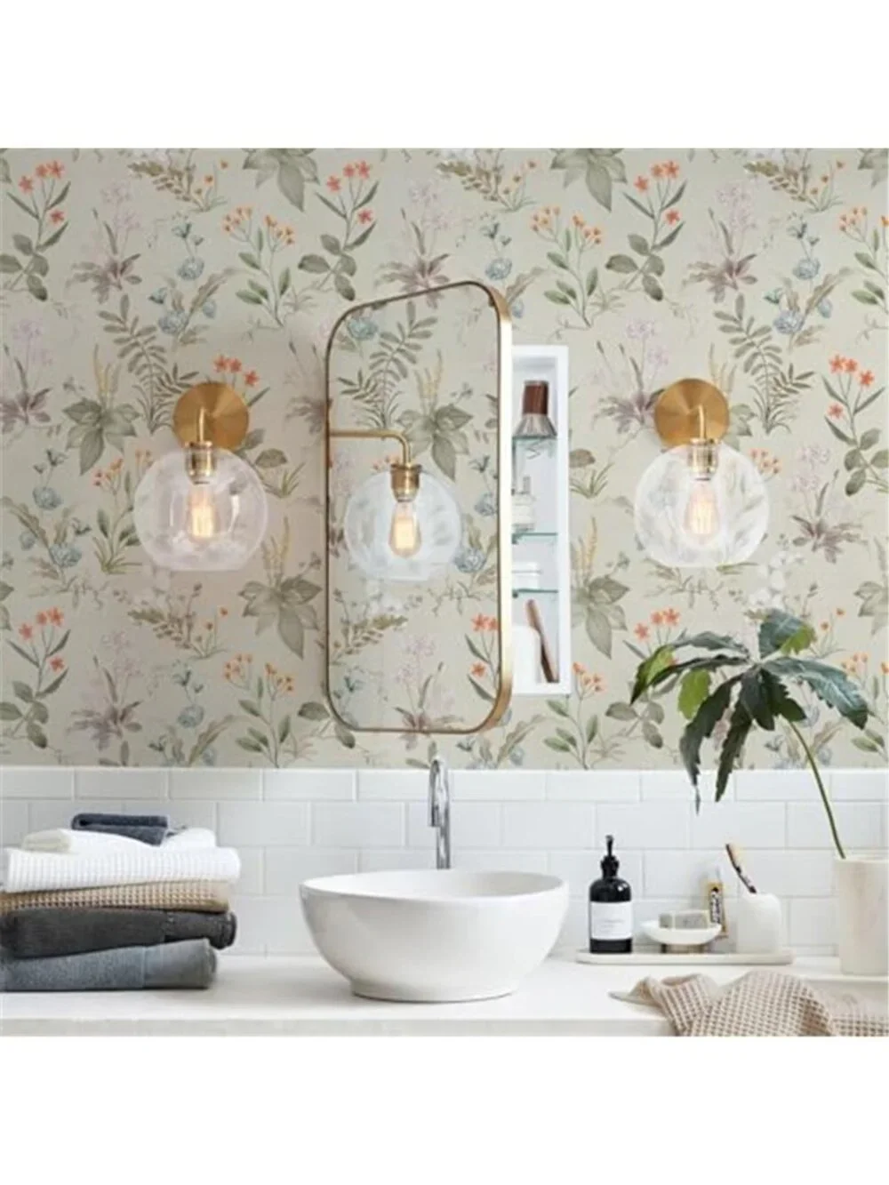Peel Stick Floral Wallpaper Beige Vintage Botanical Contact Paper Waterproof